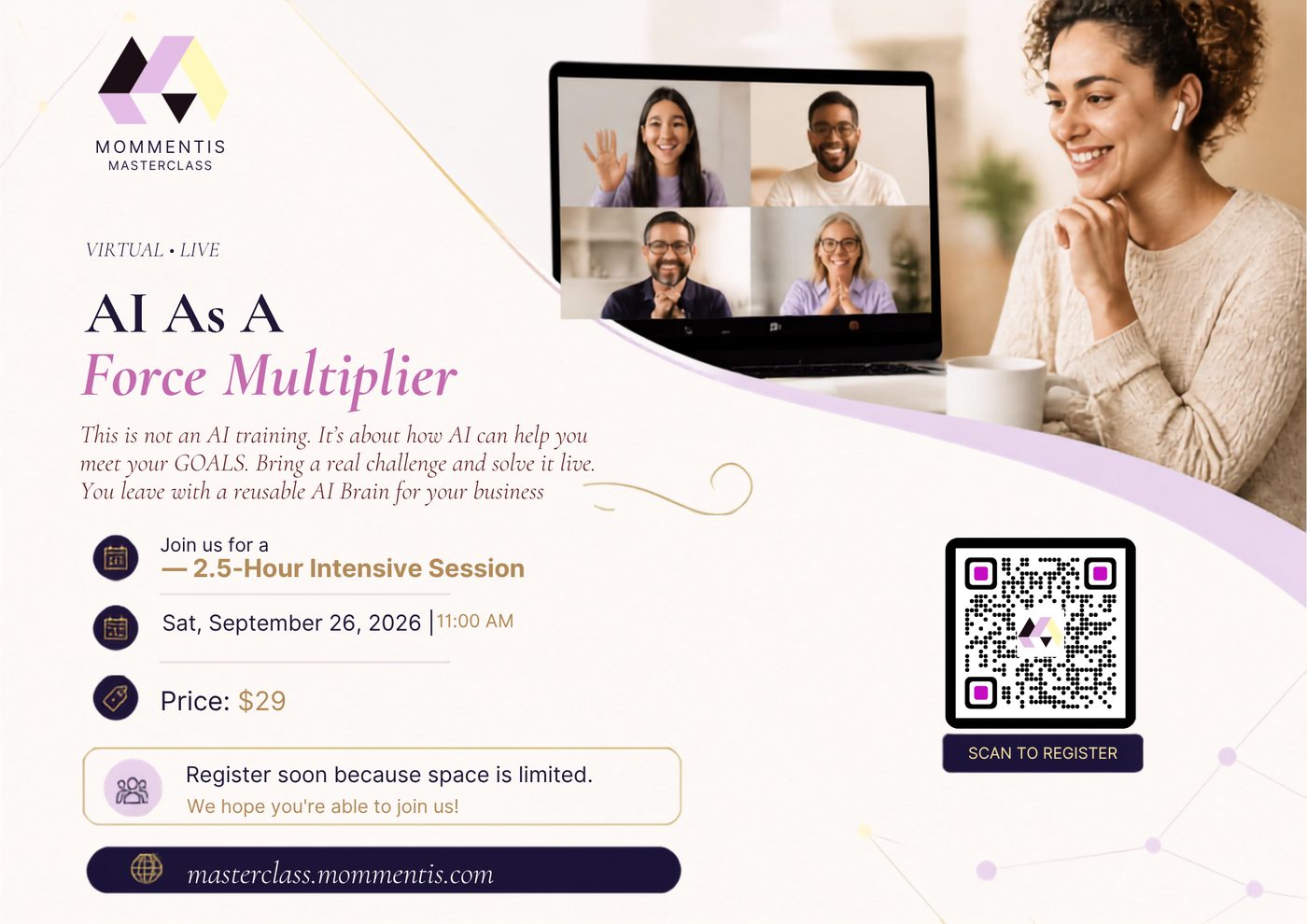 AI as a Force Multiplier — virtual live session, Sat 26 September 2026, 11:00 AM